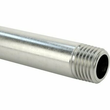 BSC PREFERRED Standard-Wall 304/304L Stainless Steel Threaded Pipe Threaded on Both Ends 1/4 BSPT x NPT 4 Long 2427K322